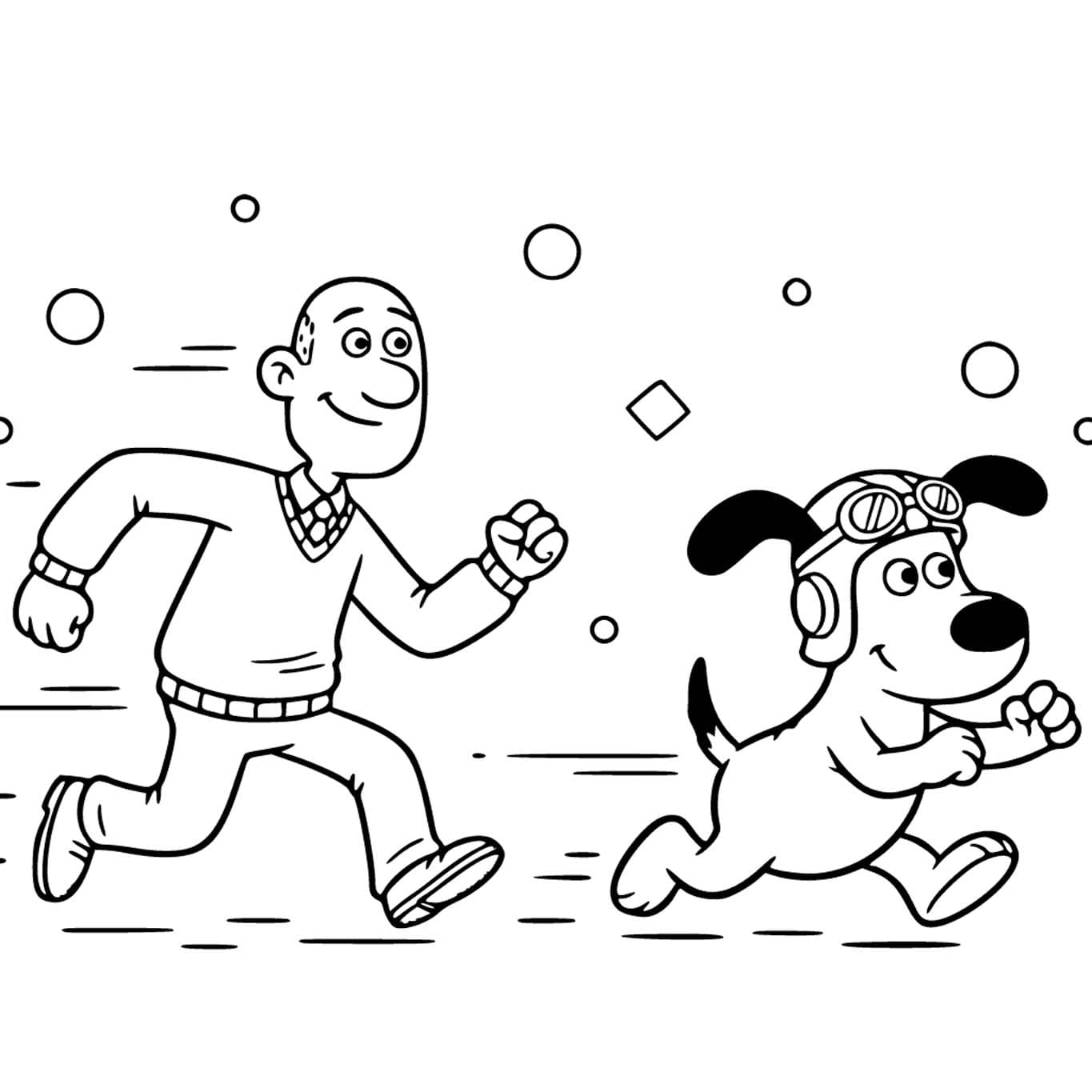 Çizmek Wallace ve Gromit Ücretsiz yazdırılabilir Boyama Sayfası