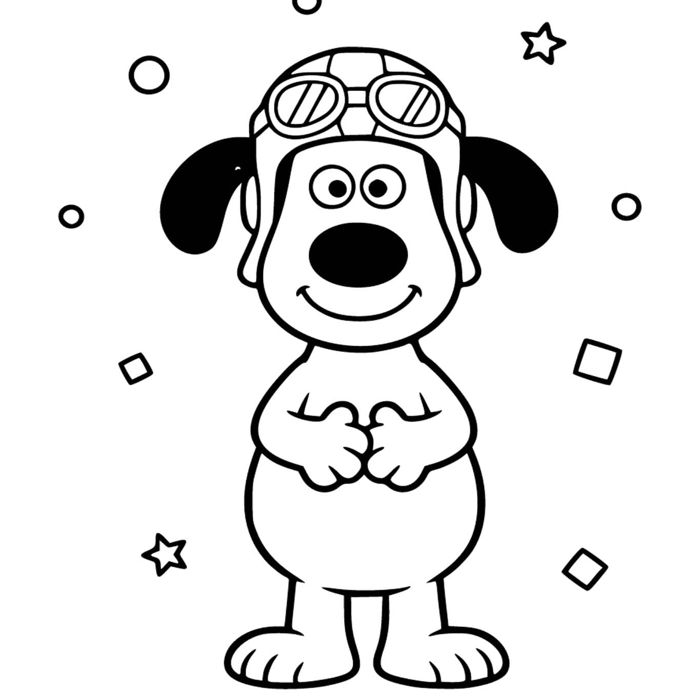 Çizmek Wallace ve Gromit Ücretsiz Boyama Sayfası