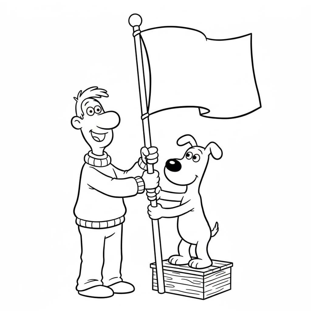 Çizmek Wallace ve Gromit Boyama Sayfası