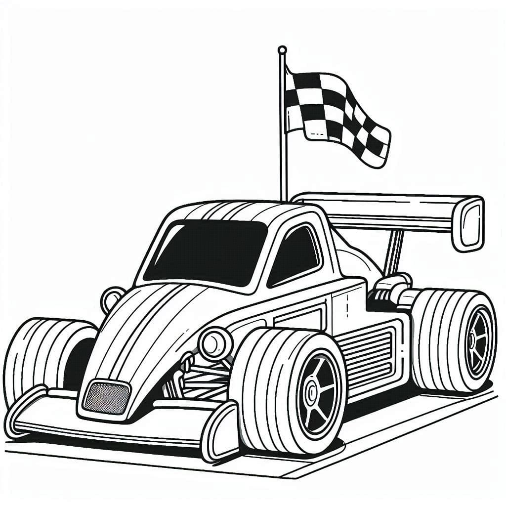 Çizmek Yarış Arabası Boyama Sayfası