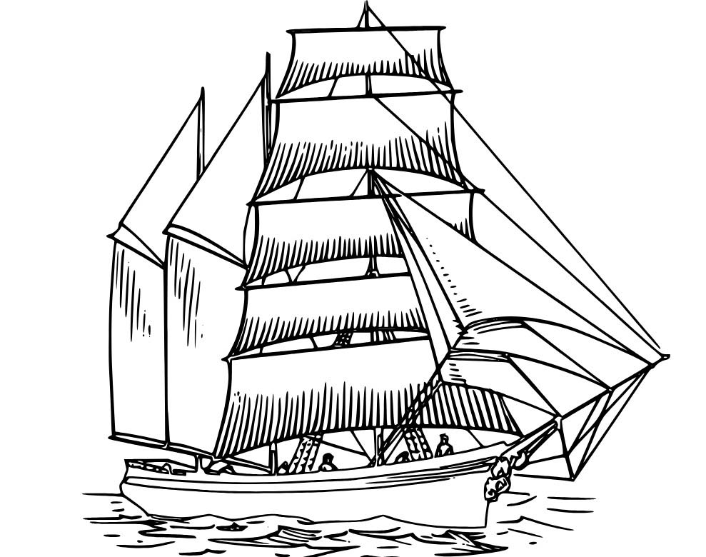 Çizmek Yelkenli Çocuklar için Boyama Sayfası
