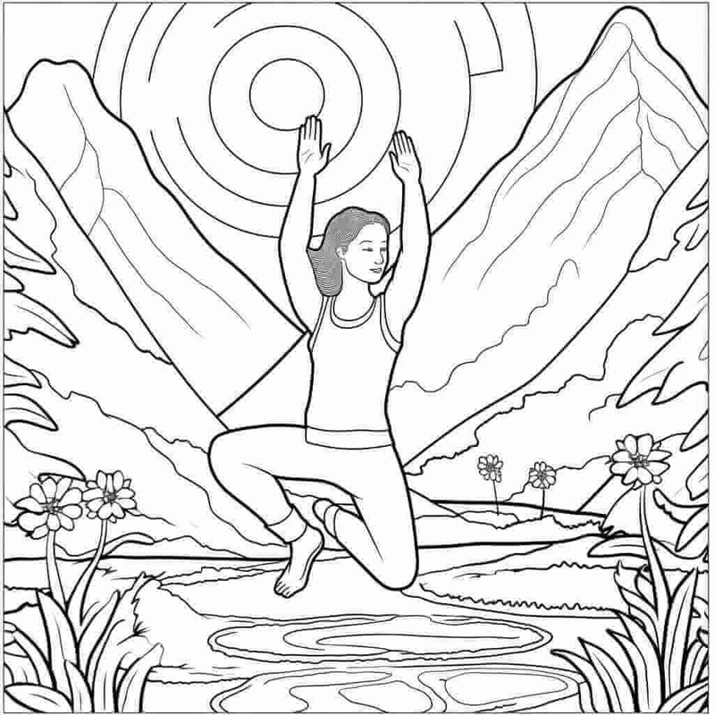 Çizmek Yoga 3 Boyama Sayfası