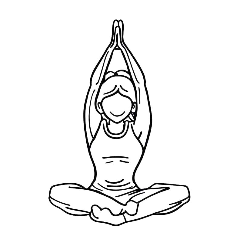 Çizmek Yoga eskiz Boyama Sayfası