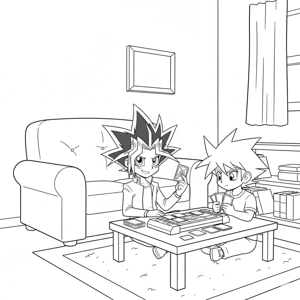 Çizmek Yu-Gi-Oh çocuklar için temel Boyama Sayfası