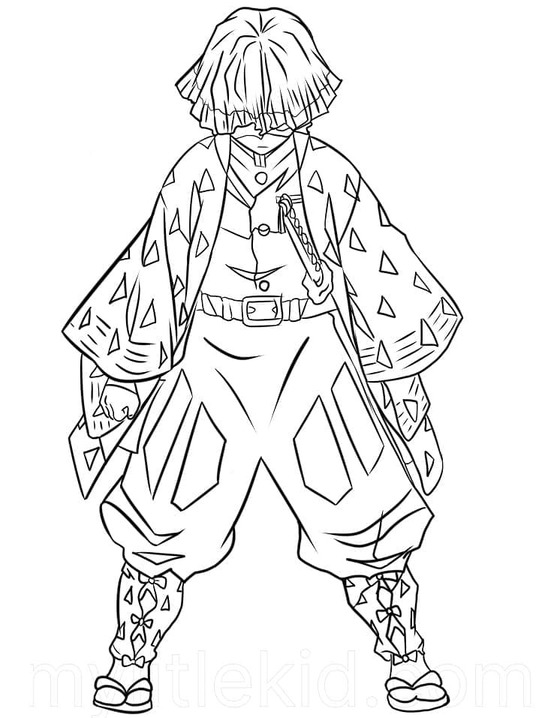 Çizmek Zenitsu Agatsuma 2 Boyama Sayfası