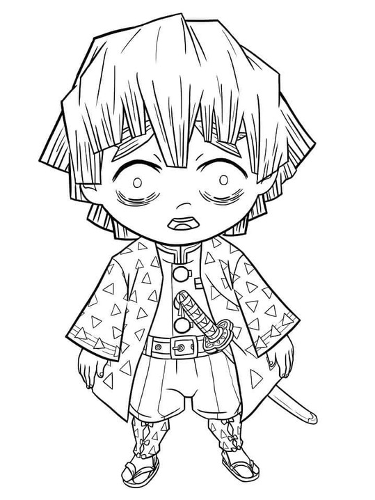 Çizmek Zenitsu Agatsuma 7 Boyama Sayfası