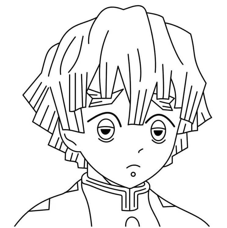 Çizmek Zenitsu Agatsuma Yakışıklı Boyama Sayfası