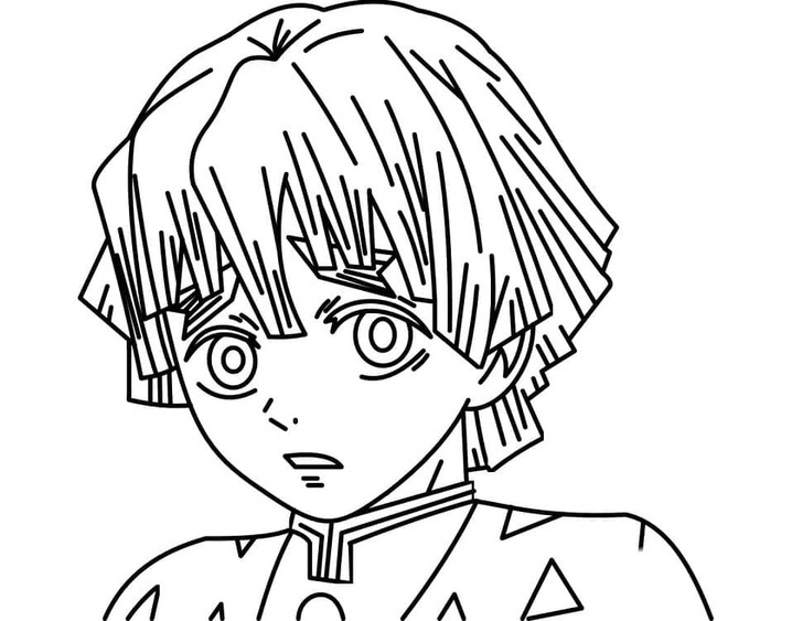 Çizmek Zenitsu Agatsuma Yazdırılabilir Boyama Sayfası