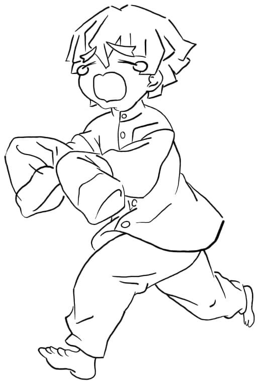 Çizmek Zenitsu Agatsuma çocuklar için ücretsiz Boyama Sayfası