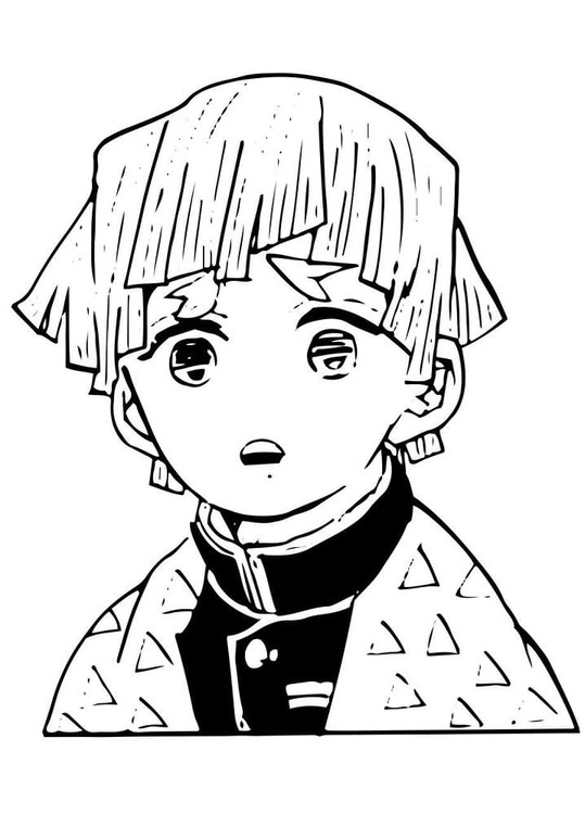 Çizmek Zenitsu Agatsuma görüntü Boyama Sayfası