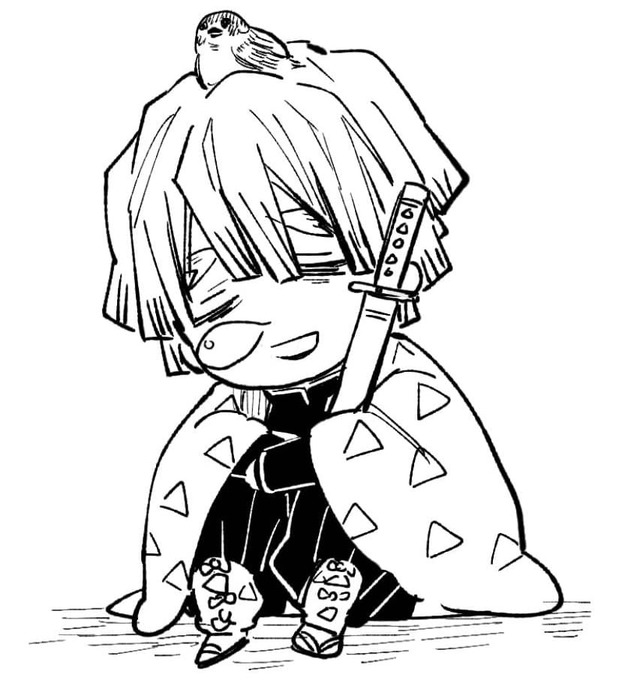 Çizmek Zenitsu Agatsuma kolay Boyama Sayfası