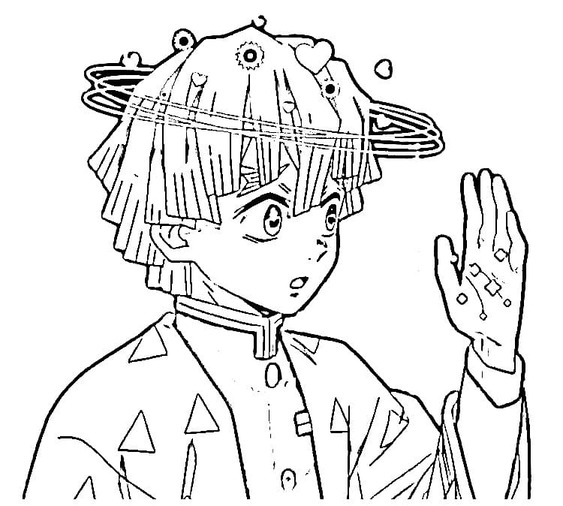 Çizmek Zenitsu Agatsuma şaşkın Boyama Sayfası