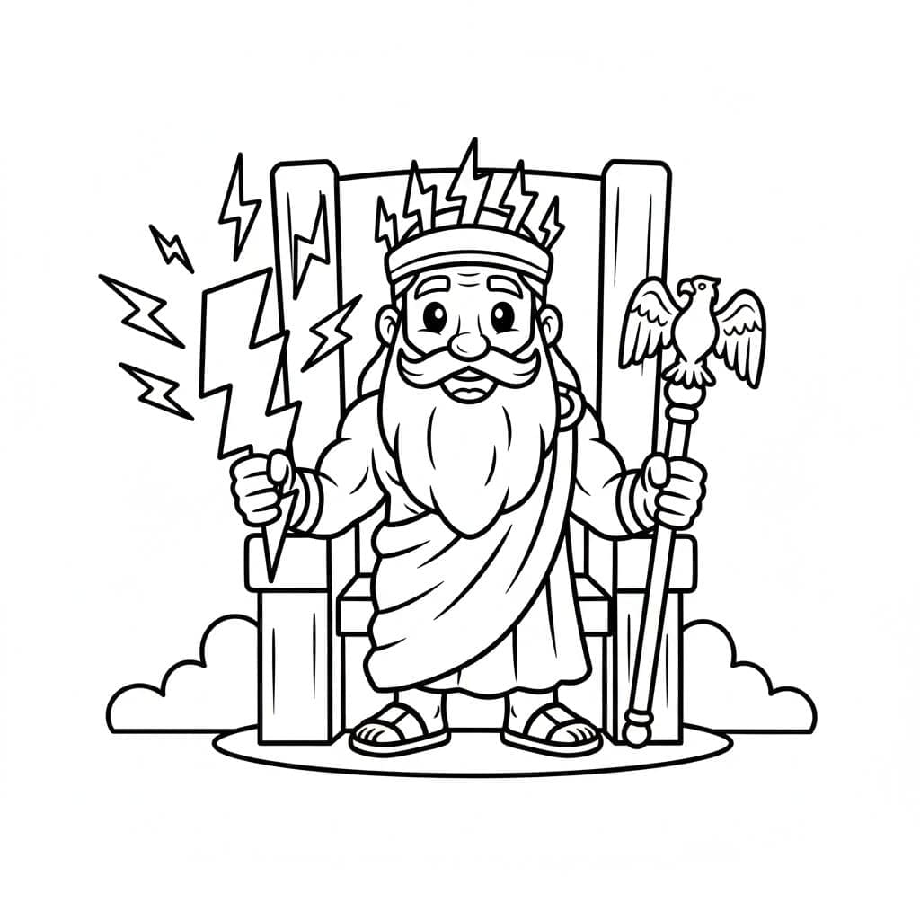 Çizmek Zeus Ücretsiz Yazdırılabilir Boyama Sayfası