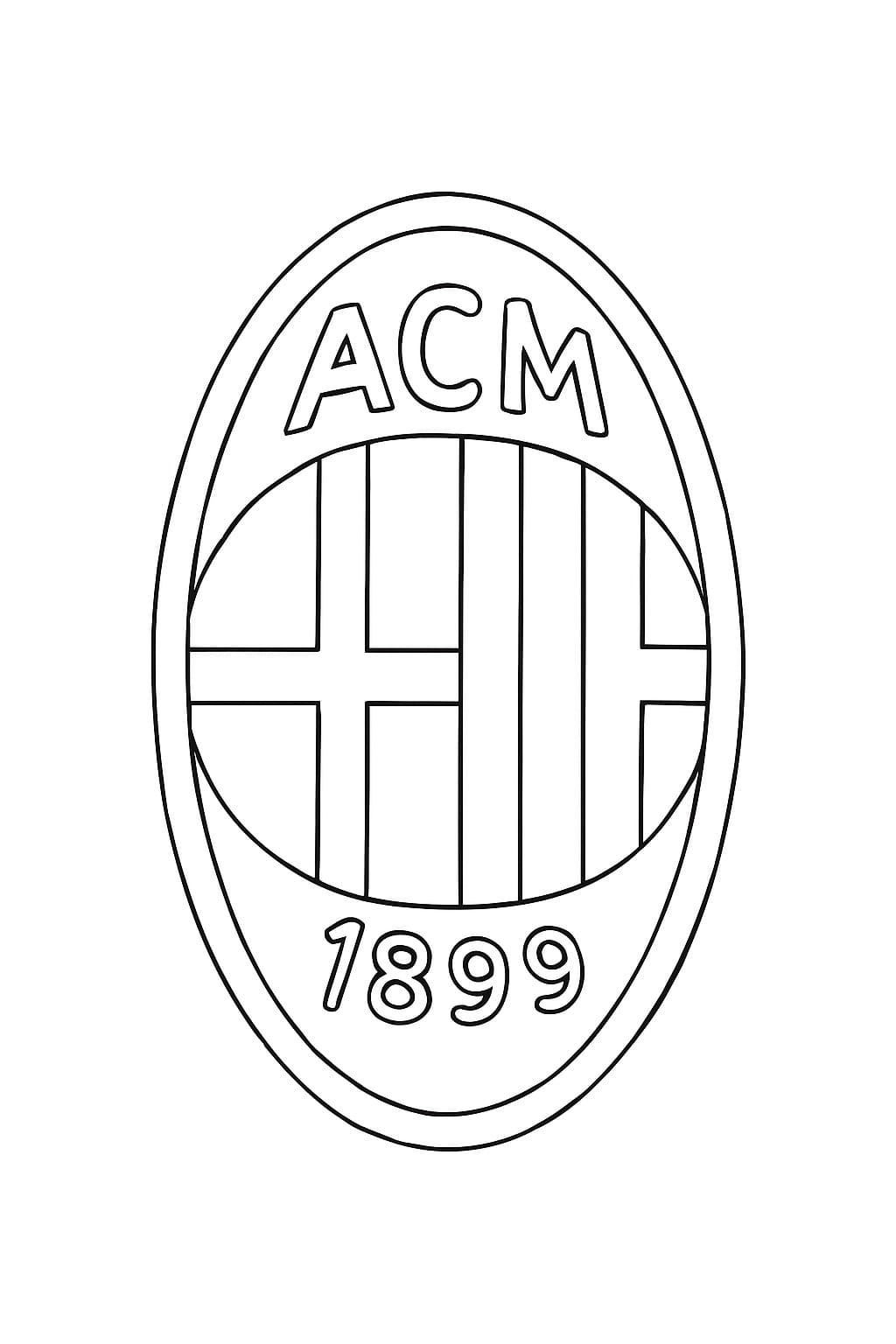 Çizmek kulüp logosu AC Milan Boyama Sayfası