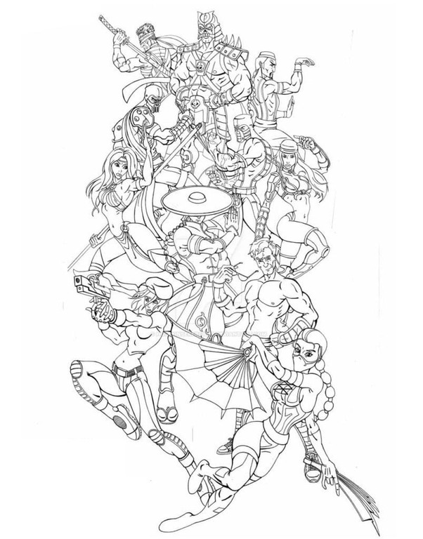 Çizmek oyun Mortal Kombat Boyama Sayfası