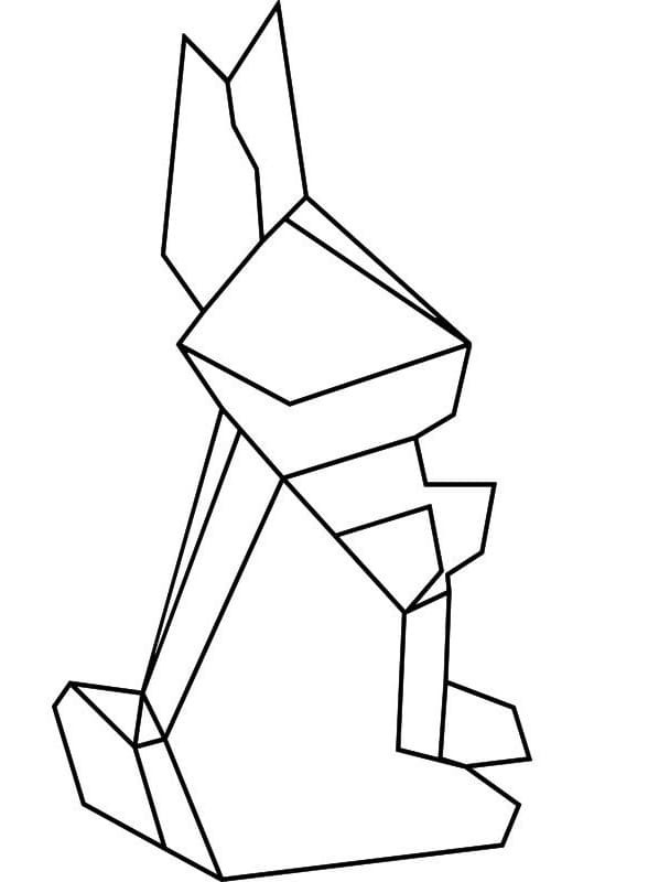 Çizmek tavşan Origami Boyama Sayfası