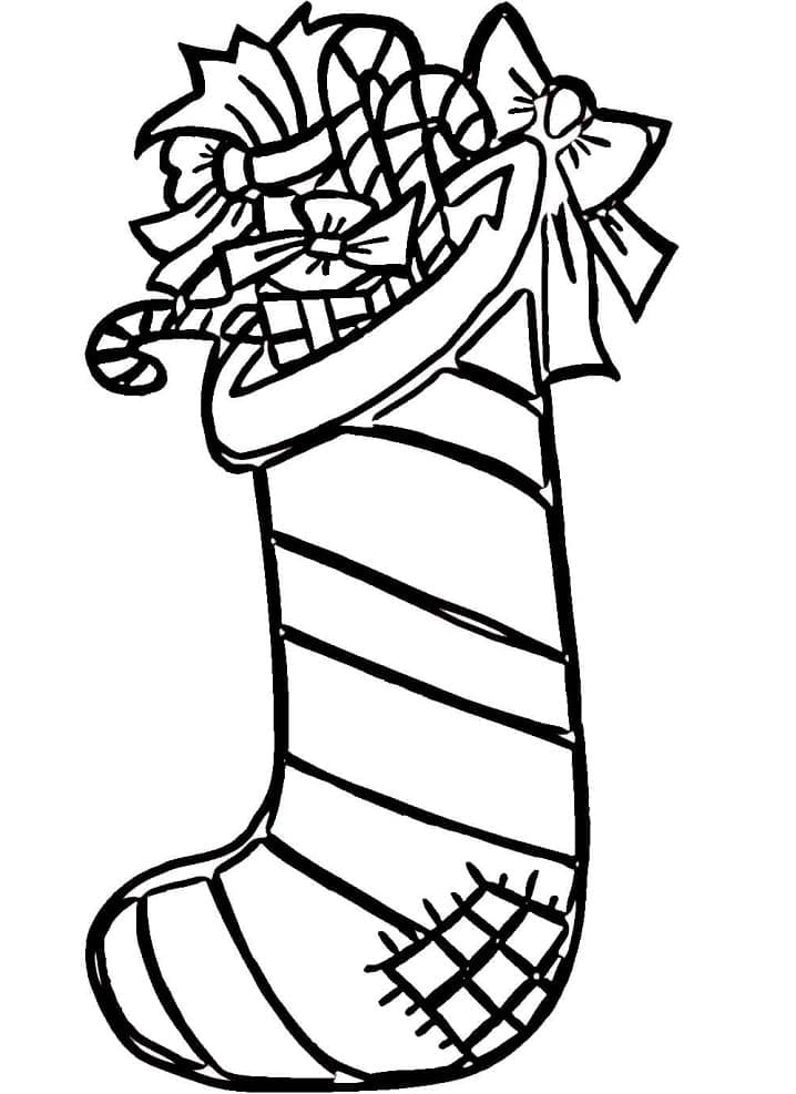 Çocuklar İçin Noel Çorabı Boyama Sayfası