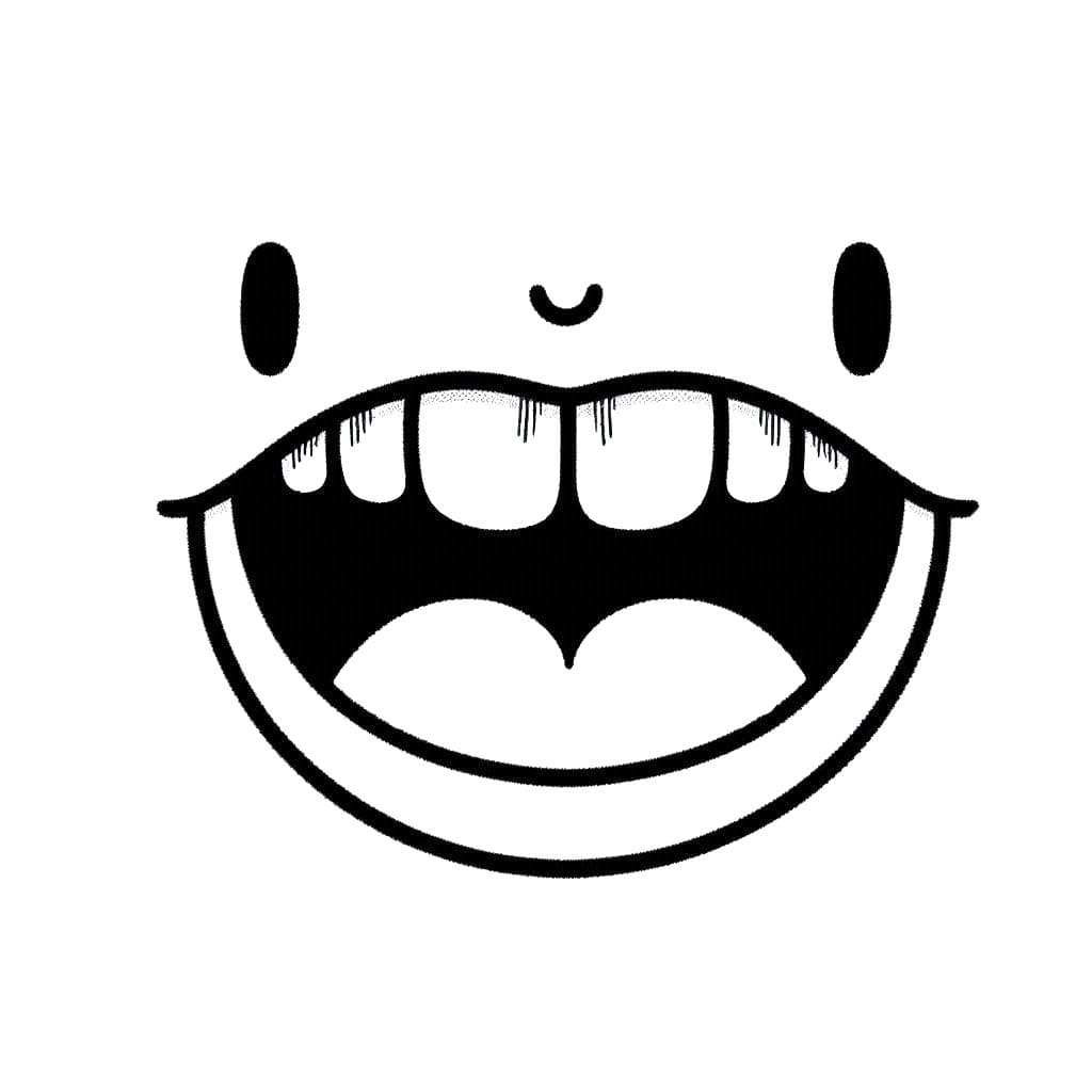 Çocuklar için Ağız çizimi yazdırılabilir Boyama Sayfası