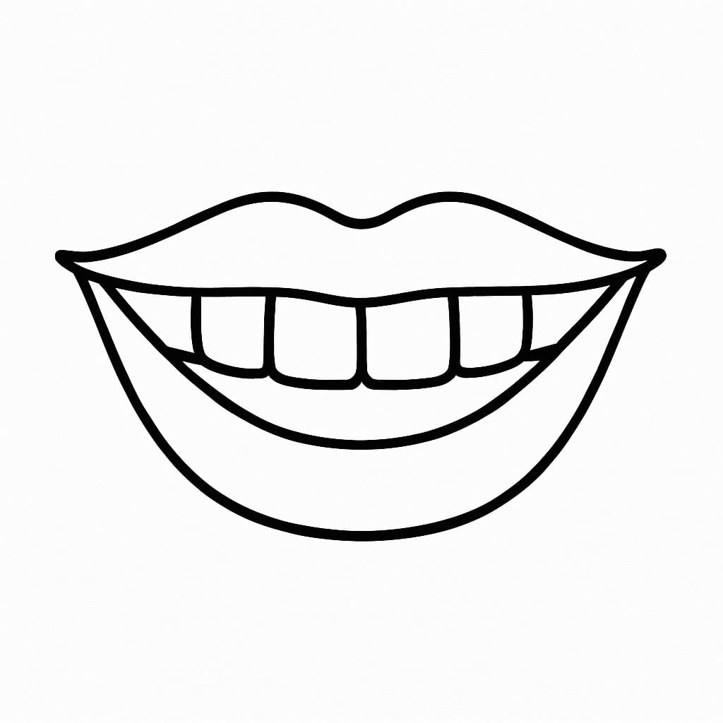 Çocuklar için Ağız Boyama Sayfası