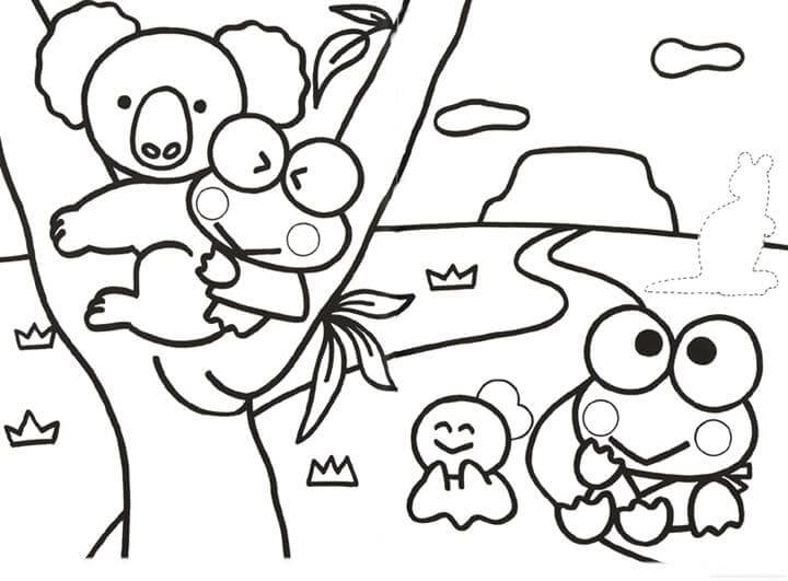 Çocuklar için Keroppi'yi ücretsiz Boyama Sayfası