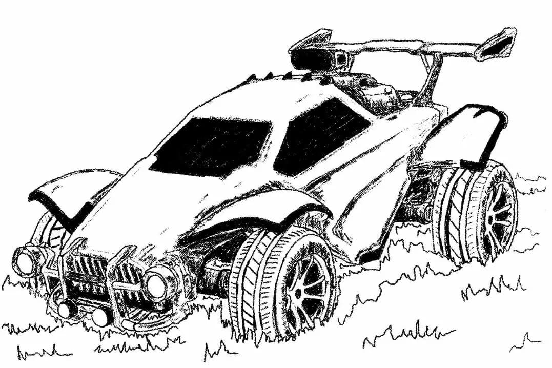 Çocuklar için Rocket League yazdırılabilir çizimi Boyama Sayfası