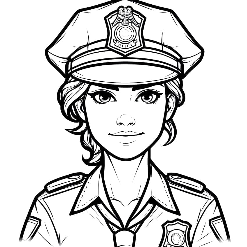 Çocuklar için ücretsiz Polis çizimi Boyama Sayfası