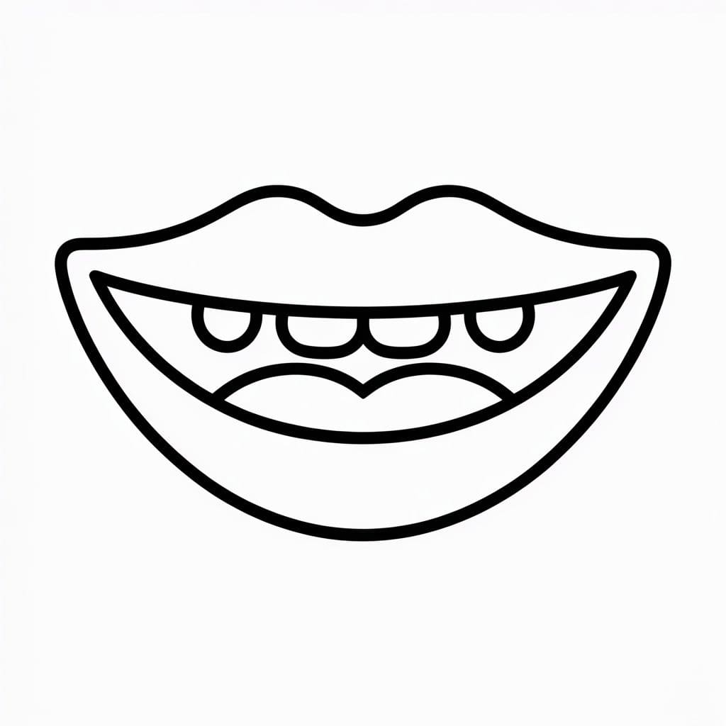 Çocuklarda Ağız Çizimi Boyama Sayfası