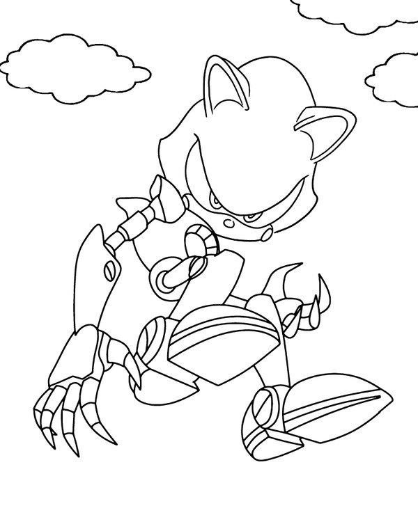 Çocuklarda Metal Sonic'i ücretsiz çizin Boyama Sayfası