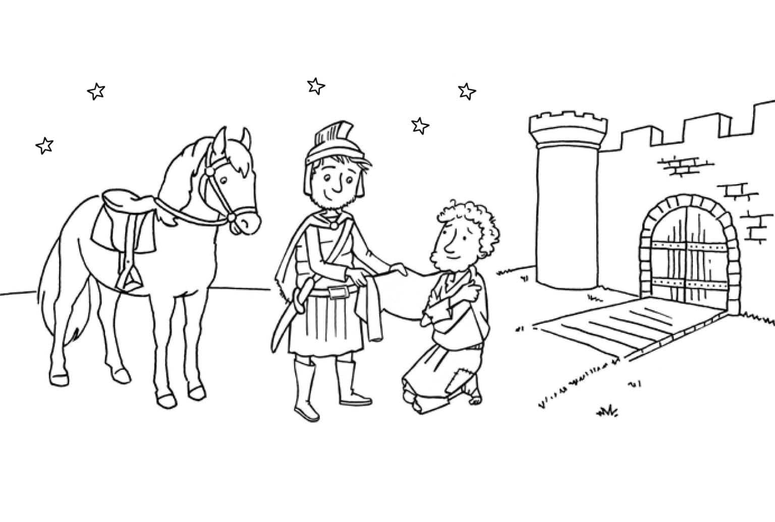 Çocuklarda San Martino'yu çizin Boyama Sayfası