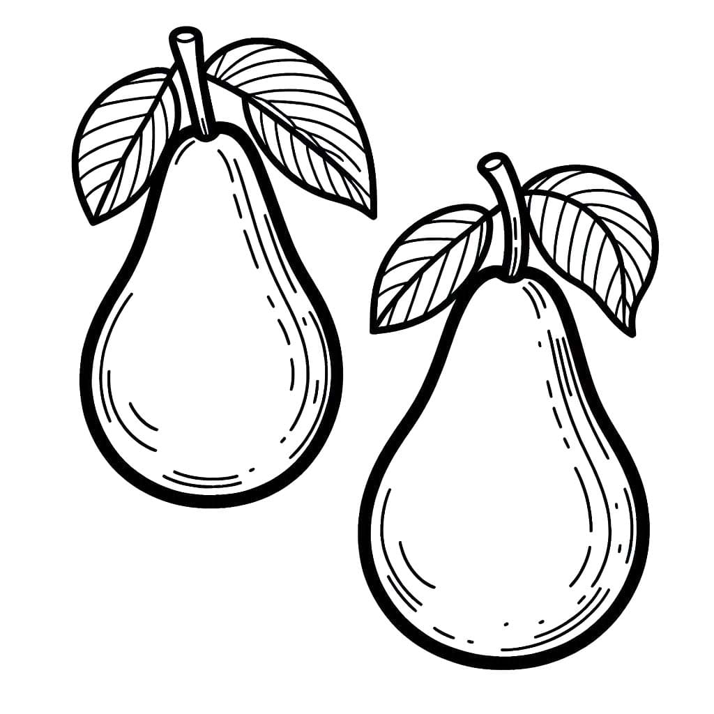 Çocuklarda armut yazdırılabilir Boyama Sayfası