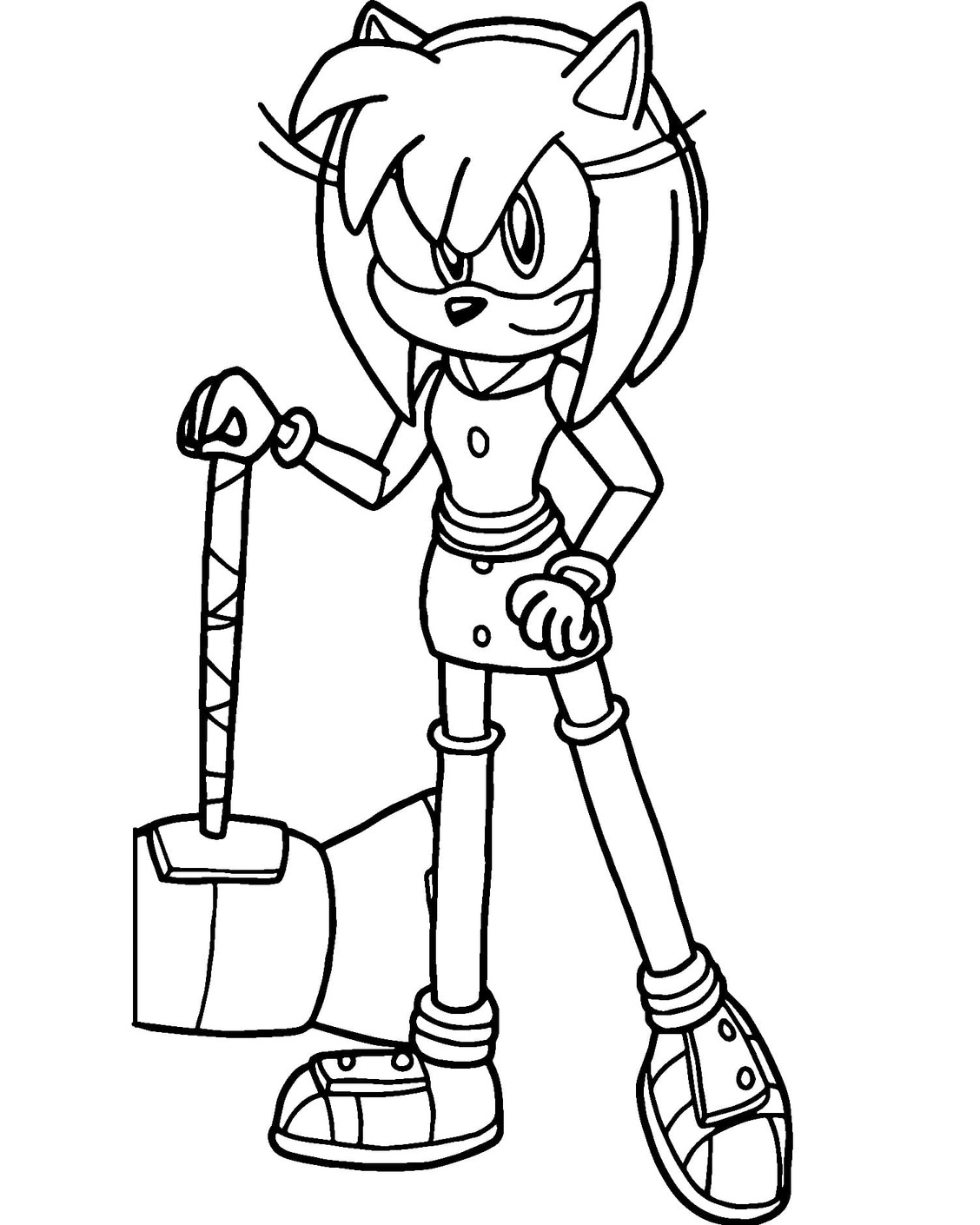 Çok havalı Amy Rose Boyama Sayfası