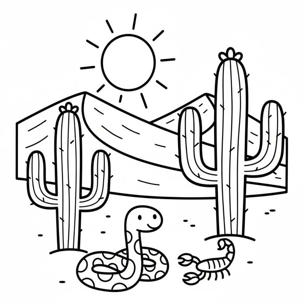 Çöl 3 Boyama Sayfası