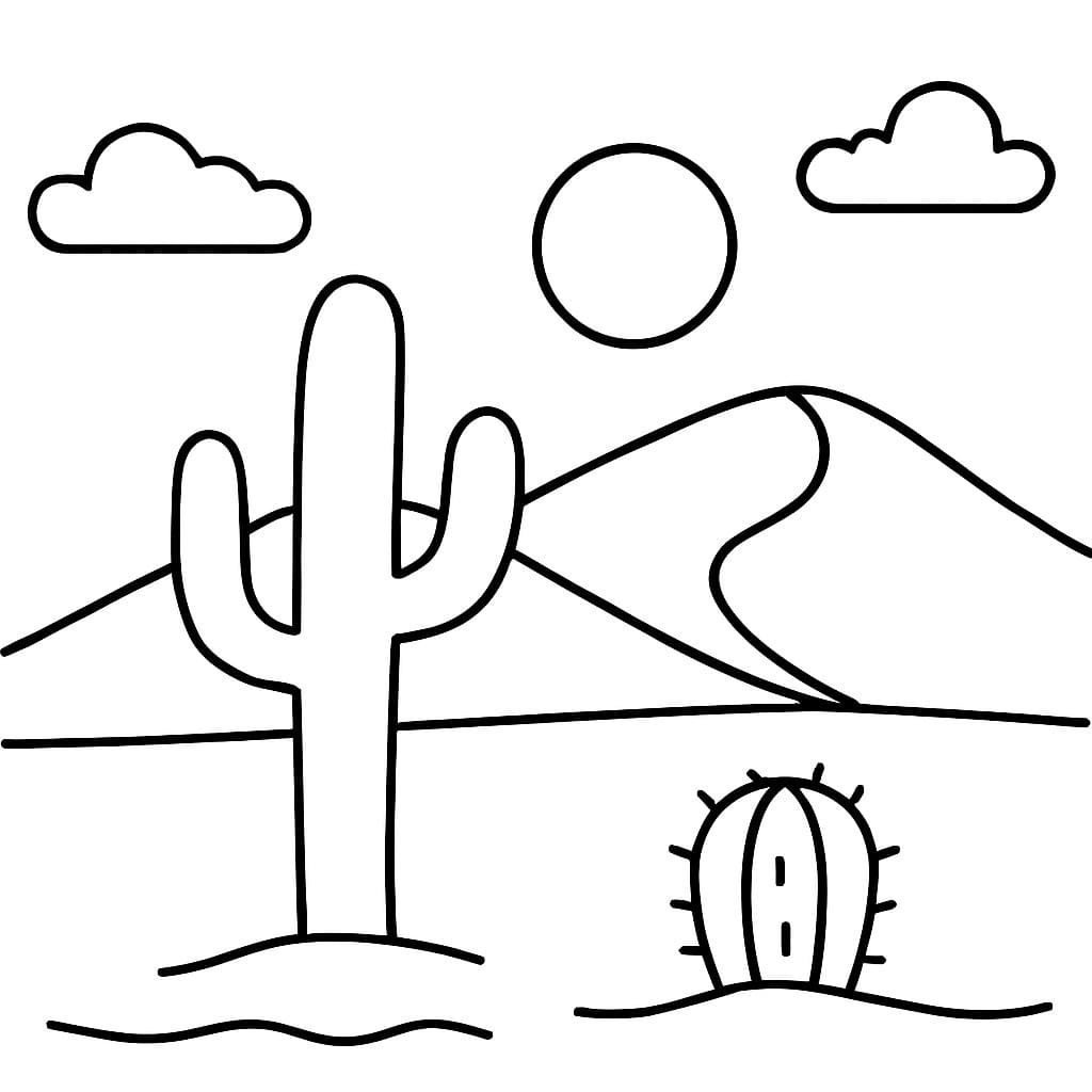 Çöl Ücretsiz Boyama Sayfası