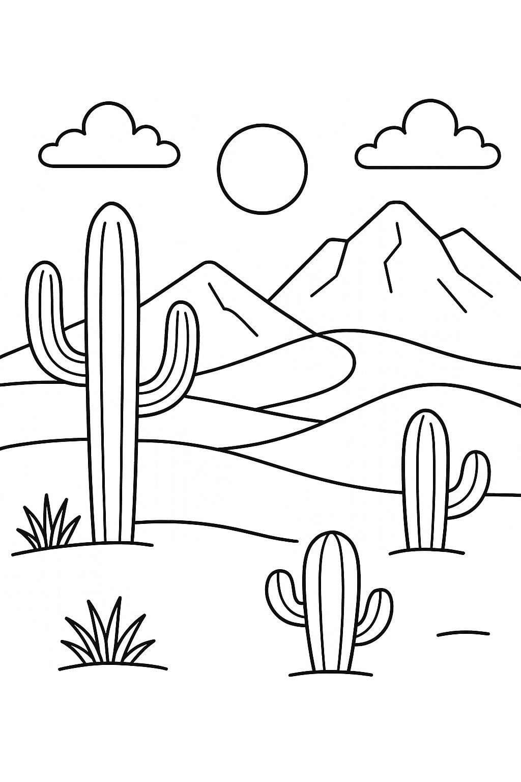 Çöl çocuklar için ücretsiz Boyama Sayfası