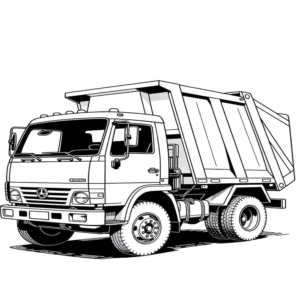 Çöp Kamyonu çocuklar için Boyama Sayfası