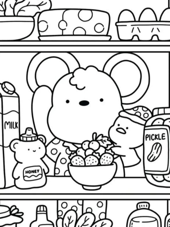 Cozy Friends Çizim Boyama Sayfası