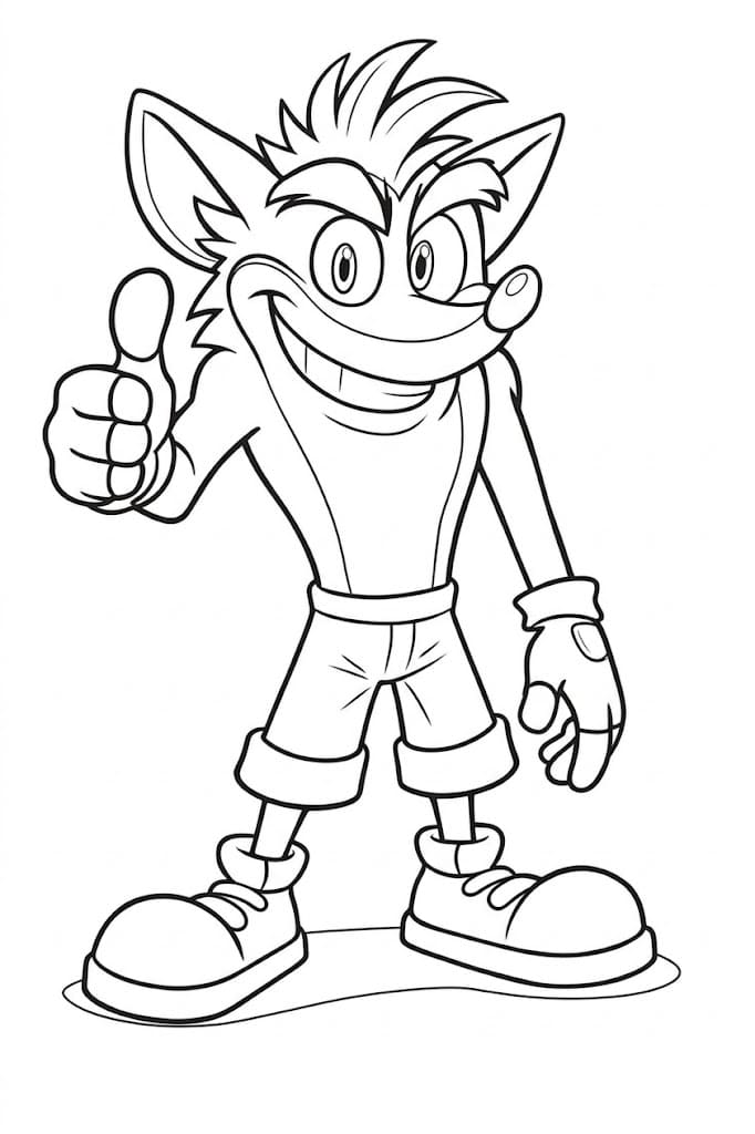 Crash Bandicoot Ücretsiz Yazdırılabilir Boyama Sayfası