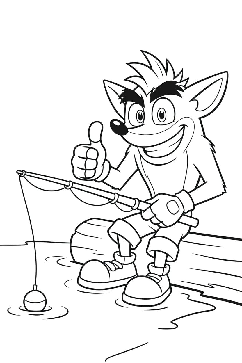 Crash Bandicoot Yazdırılabilir Boyama Sayfası