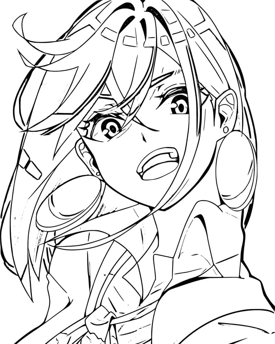 Dandadan'dan Momo Ayase'yi çiz Boyama Sayfası