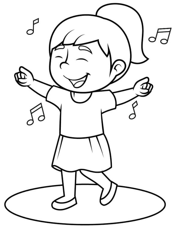 Dans çocuklar için ücretsiz Boyama Sayfası