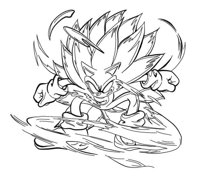 Dark Sonic Ücretsiz Boyama Sayfası