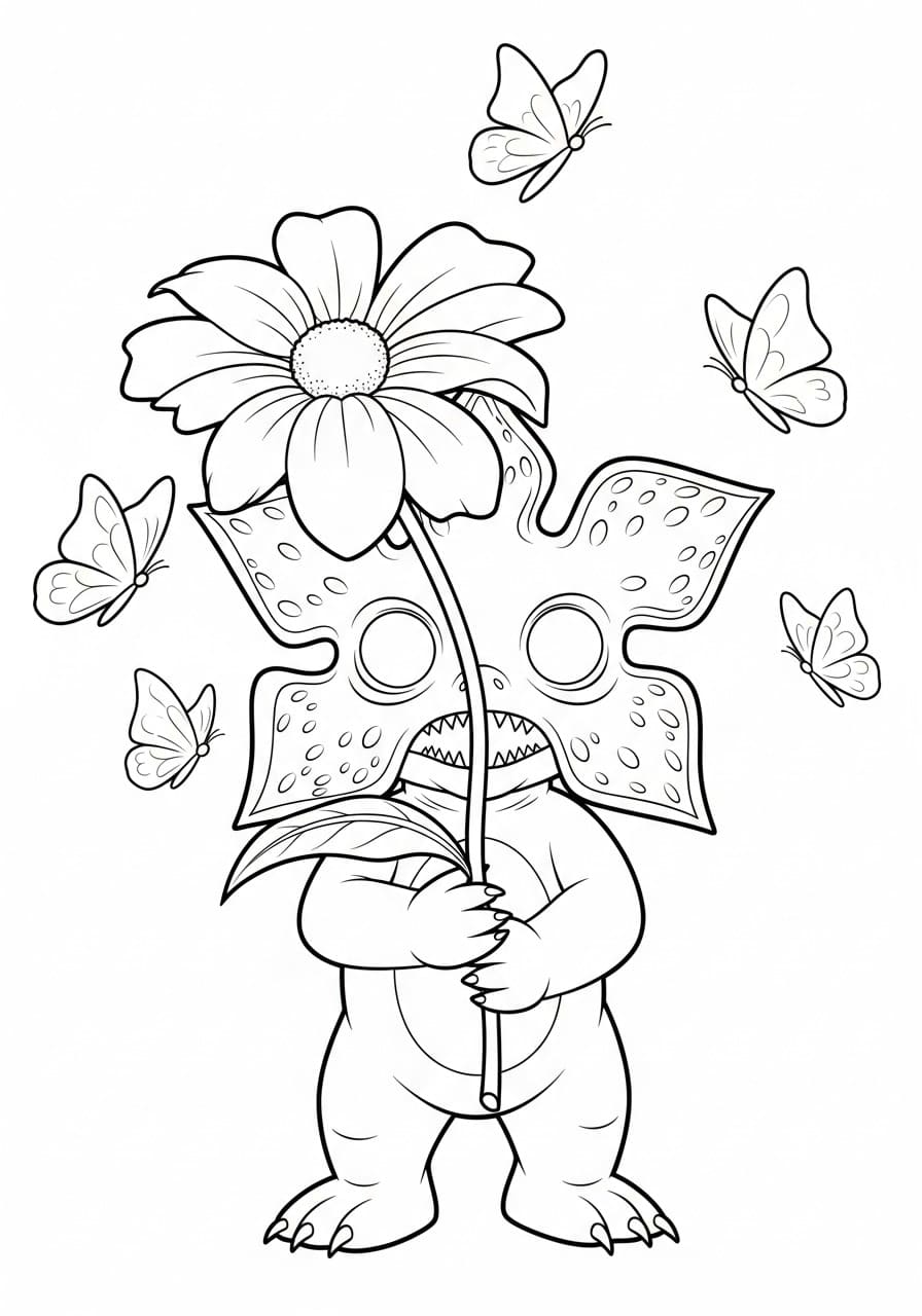 Demogorgon Sevimli Boyama Sayfası