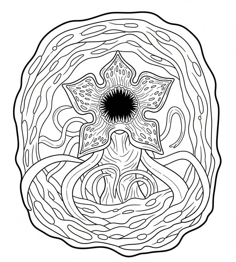 Demogorgon çocuklar için Çizmek Boyama Sayfası