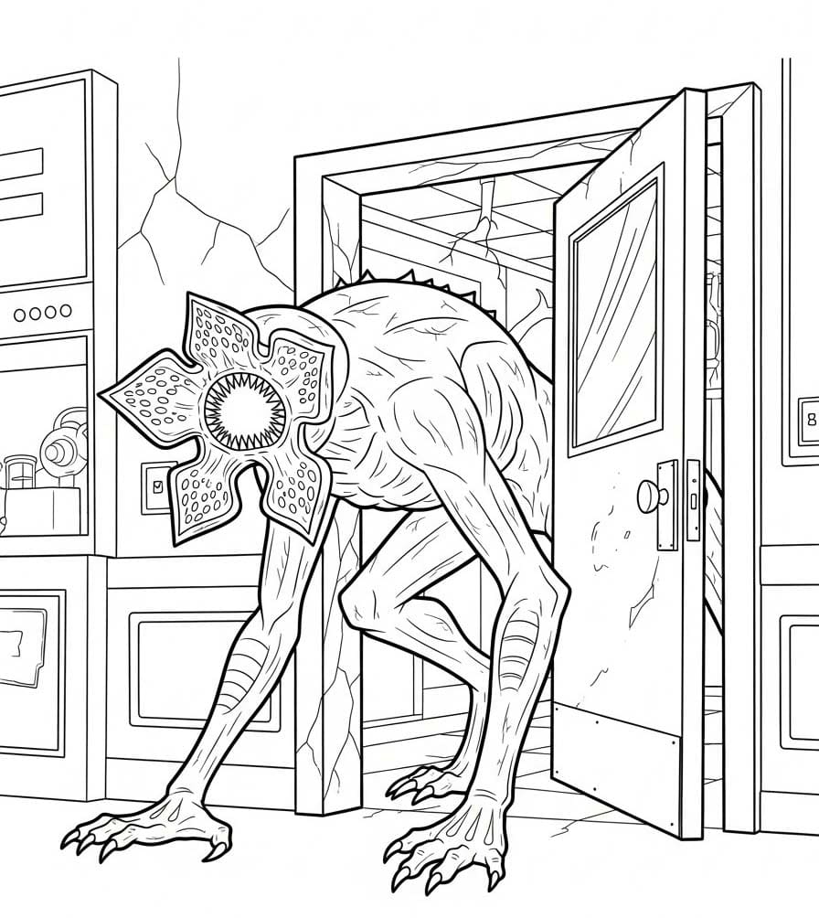 Demogorgon çocuklar için temel Çizmek Boyama Sayfası