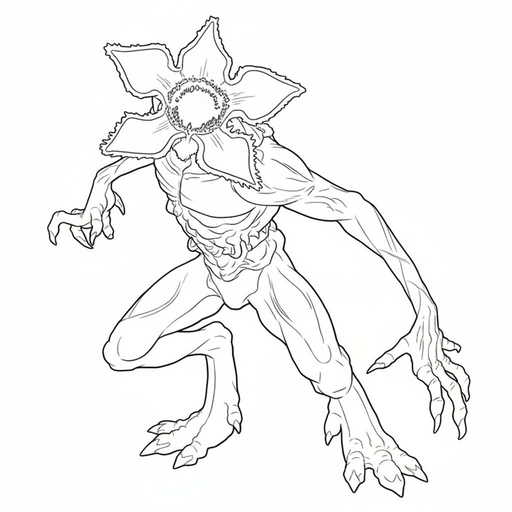 Demogorgon çocuklar için ücretsiz Boyama Sayfası