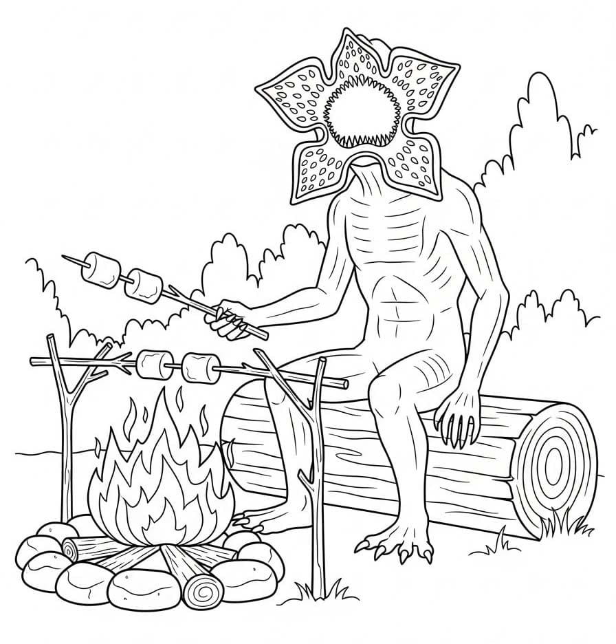 Demogorgon çocuklar için yazdırılabilir Boyama Sayfası