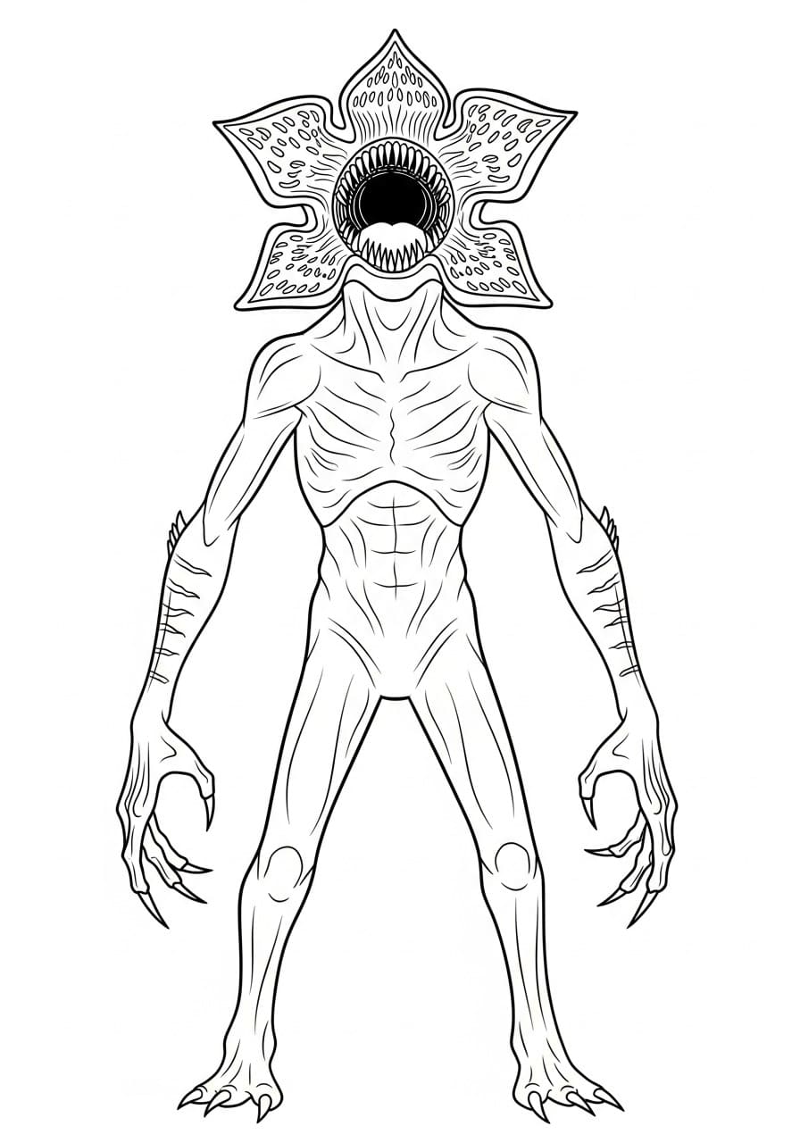 Demogorgon çocuklar için Boyama Sayfası