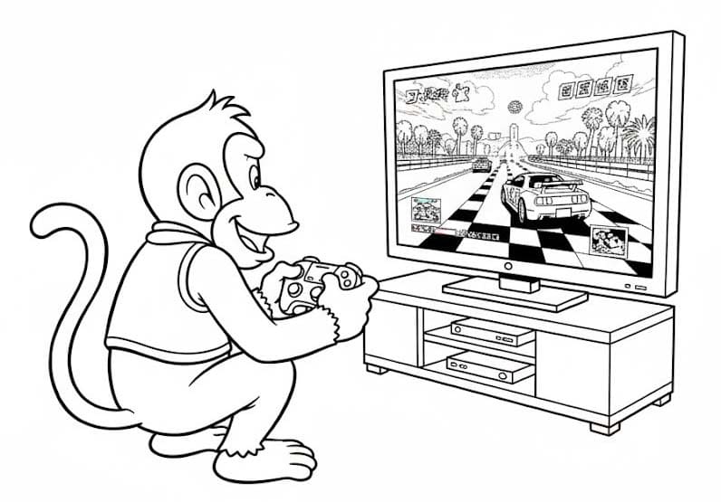 Diddy Kong Ücretsiz yazdırılabilir Boyama Sayfası