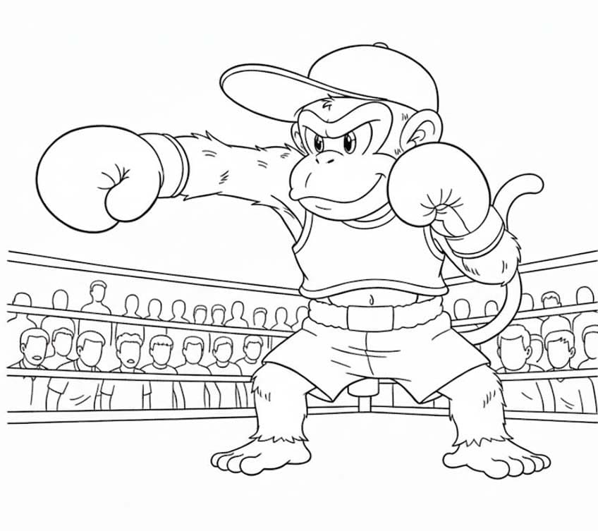 Diddy Kong Ücretsiz Boyama Sayfası