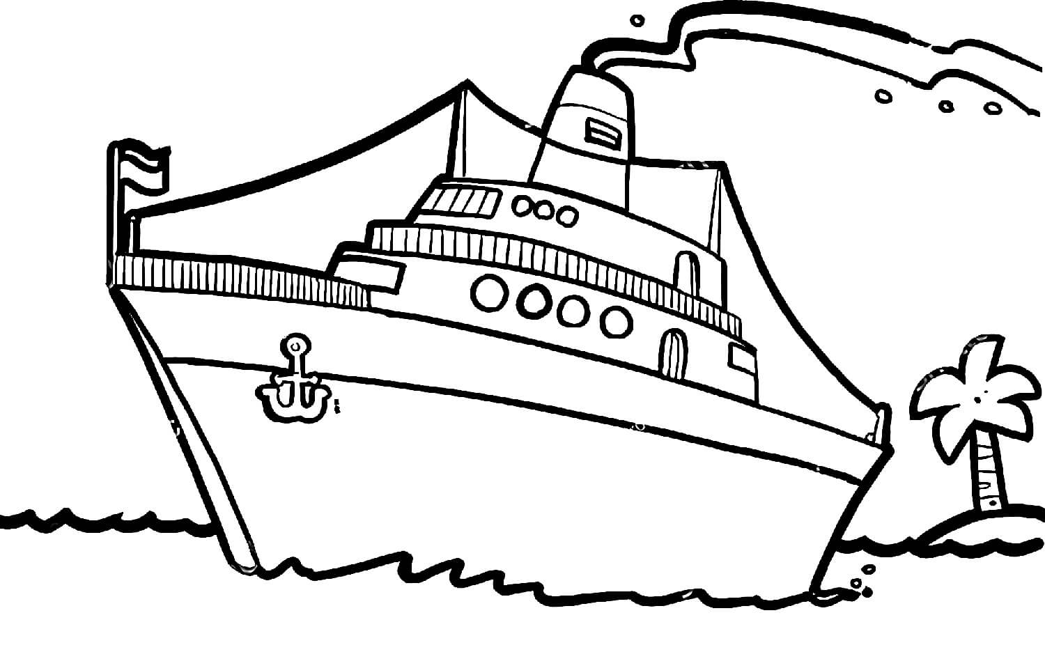 Пассажирский корабль раскраски для детей